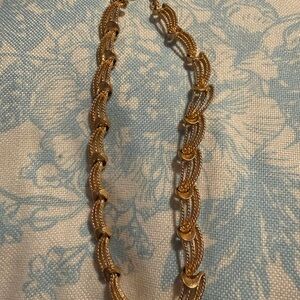 Vintage Monet Gold-Tone Sculpted Link Necklace